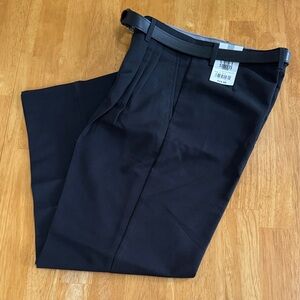 NWT Boys 14 R Regular Black Dress Pants with Belt Holidays Formal Homecoming